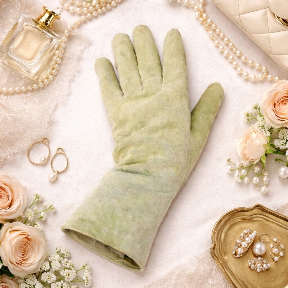 Cejon Celery Green suede feel gloves XL